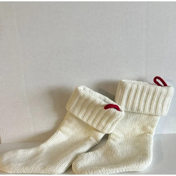 Christmas Holiday Winter Thick Monogram Letter Stocking Off White Sz 16"x10" - Picture 7 of 8